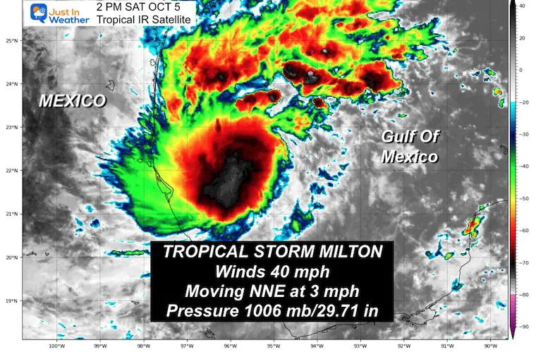 October 5 Tropical Storm Milton IR Satellite Loop Saturday afternoon