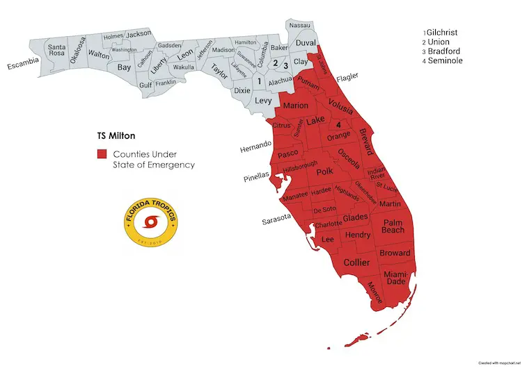 October 6 TS Milton State of Emergency Floriday