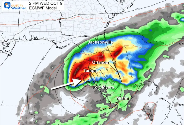 October 6 tropial storm hurricane Milton Landfall ECMWF