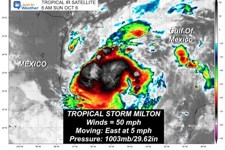 October 6 Tropical Storm Milton satellite Sunday morning