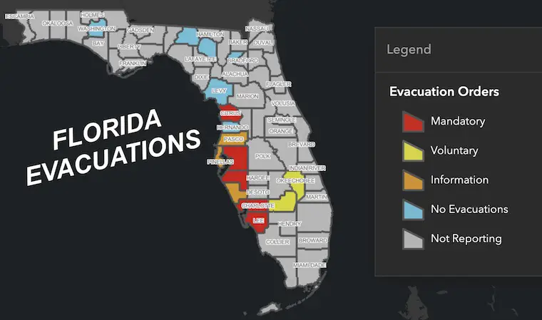 October 7 hurricane Milton Florida Evacuations