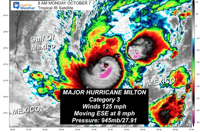 October 7 Major Hurricane Milton satellite Monday morning