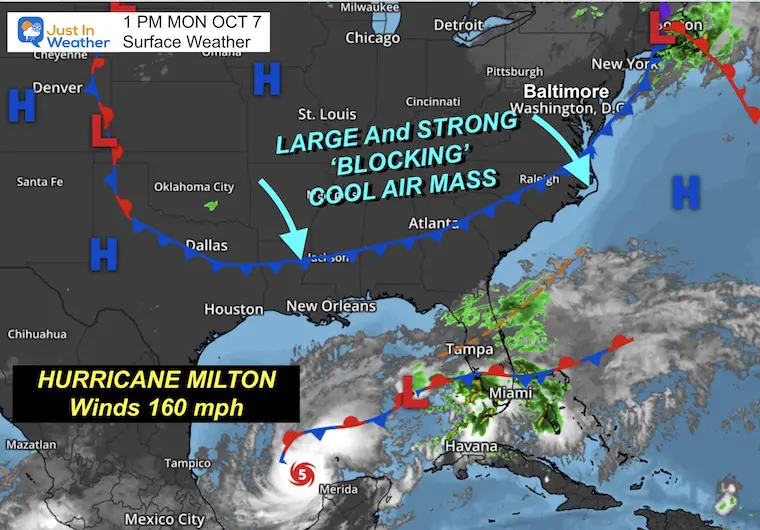 October 7 Surface Weather Hurricane Milton Monday afternoon