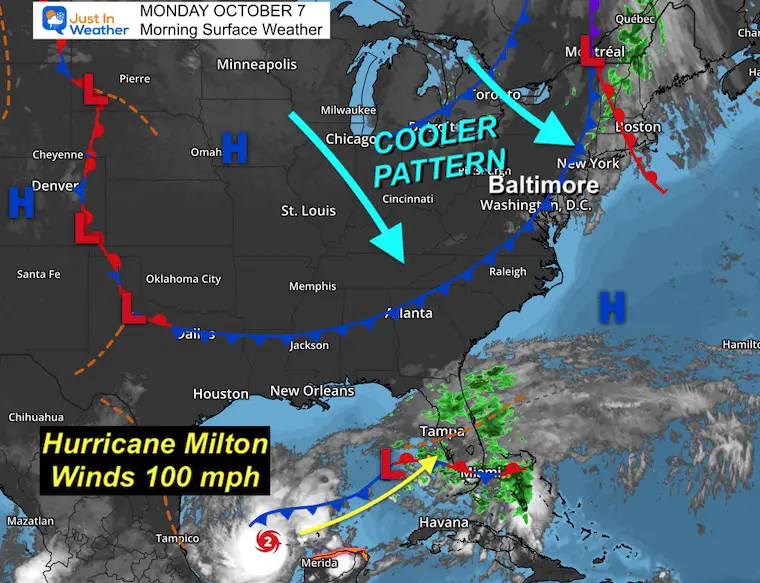 October 7 weather Monday morning Hurricane Milton