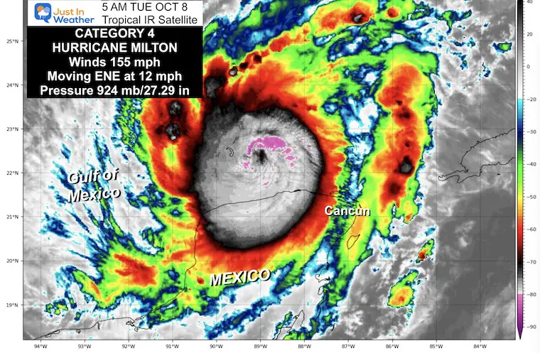 October 8 Hurricane Milton Satellite Tuesday morning