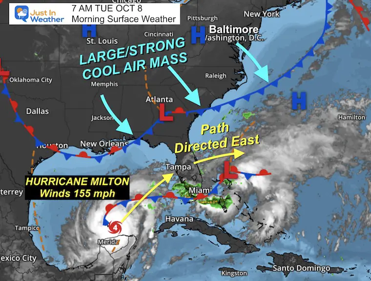 October 8 weather hurricane Milton Tuesday morning