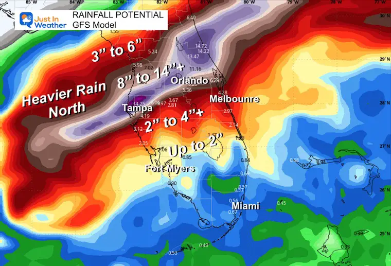 October 9 Hurricane Milton Forecast Florida rainfall GFS Model