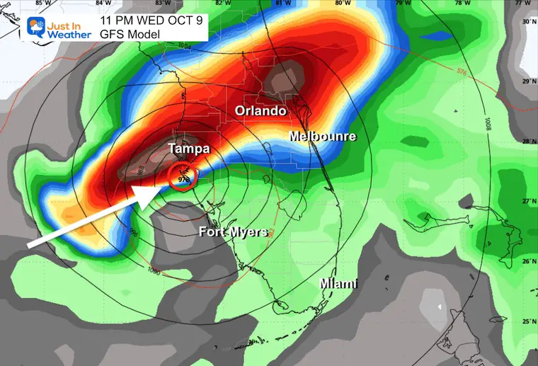 October 9 Hurricane Milton Forecast Florida landfall GFS Model