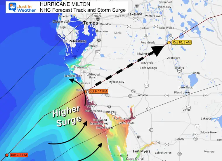 October 9 Hurricane Milton Track Floriday Storm Surge