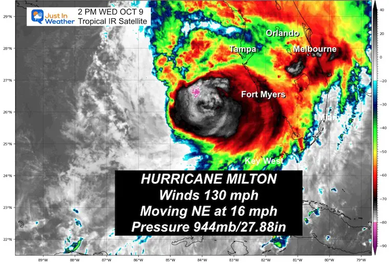 October 9 Hurricane Milton Satellite 2 PM