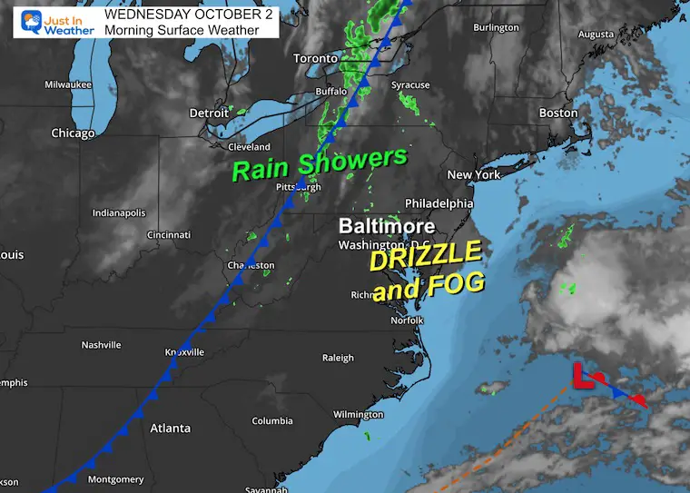 October 2 weather Wednesday morning 