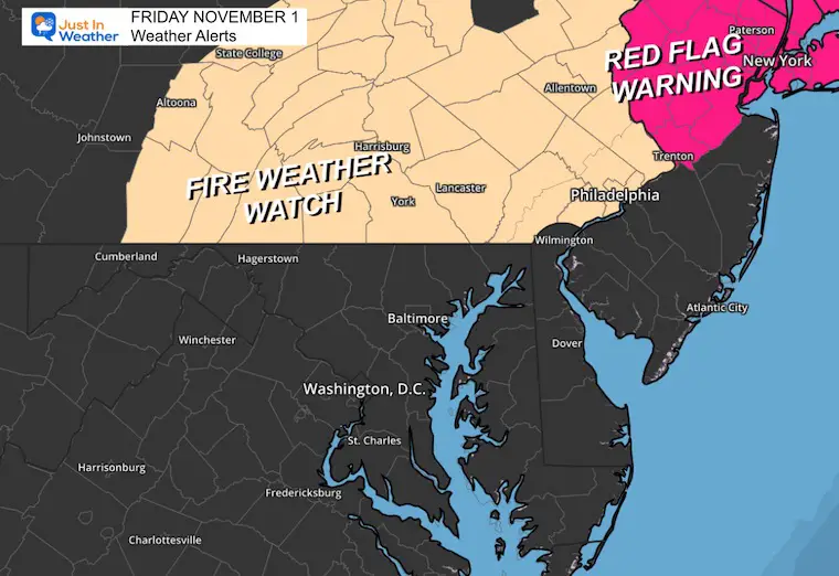 1 November Fire danger Red Flag Weather