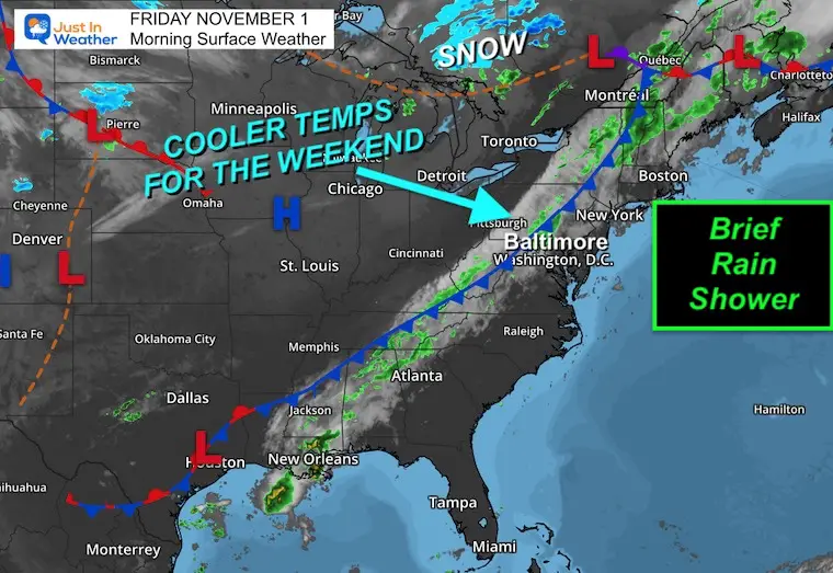 November 1st Winds increase fire risk and then cooler into the weekend