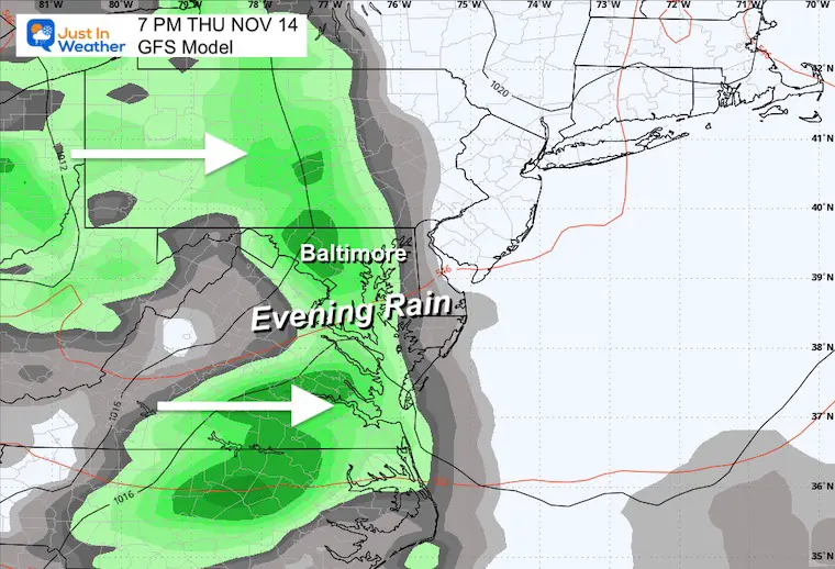 November 12 weather forecast rain Thursday