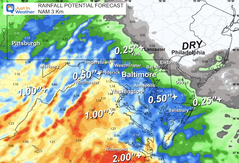 November 13 weather rain forecast totals NAM