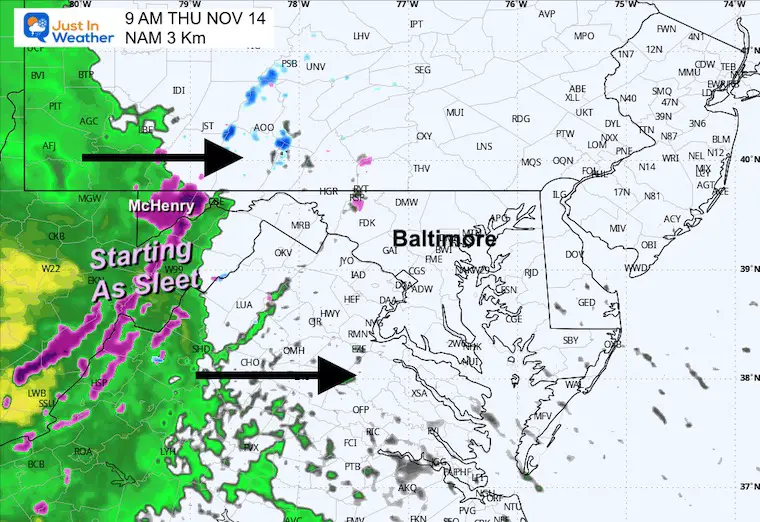 Weather forecast for November 13th: Rain on Thursday morning