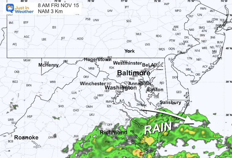  November 13 weather rain forecast radar Friday morning