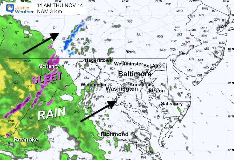 November 13 weather rain forecast radar Thursday morning