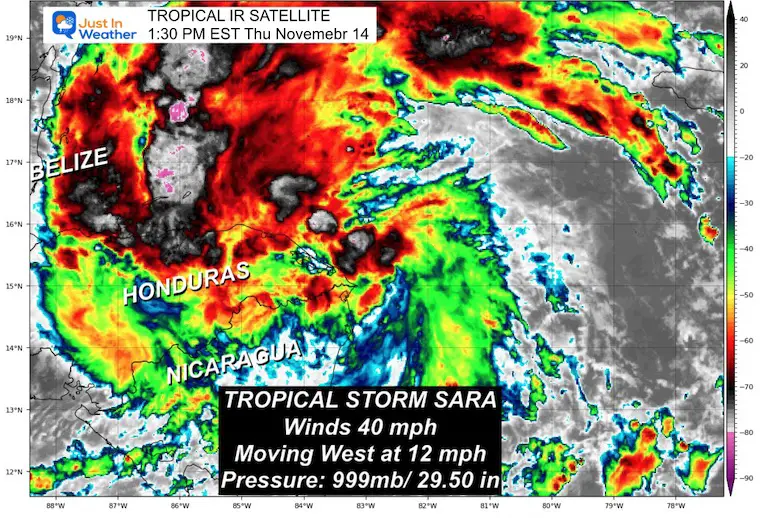 November 14 Tropical Storm Sara Satellite