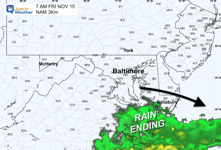 November 14 weather rain Friday morning