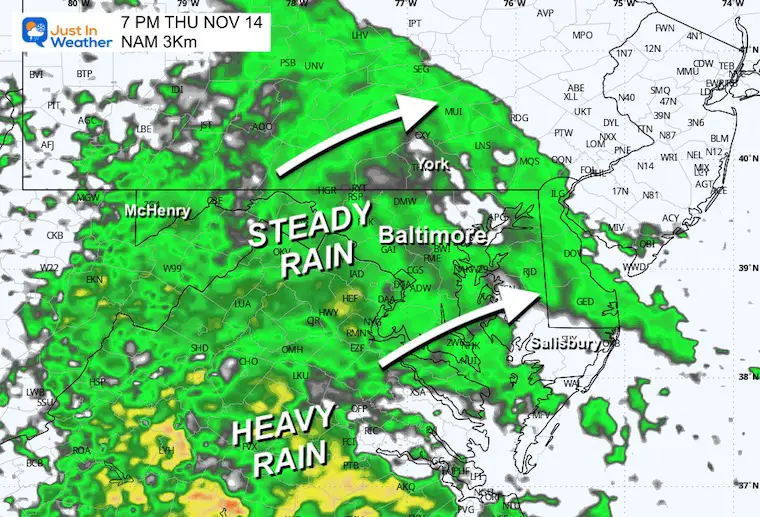 November 14 weather rain forecast afternoon