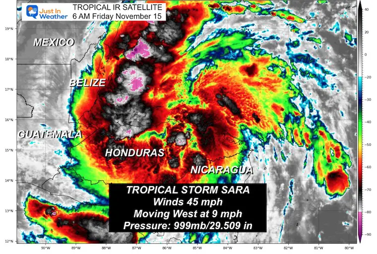 November 15 Tropical Storm Sara Friday morning