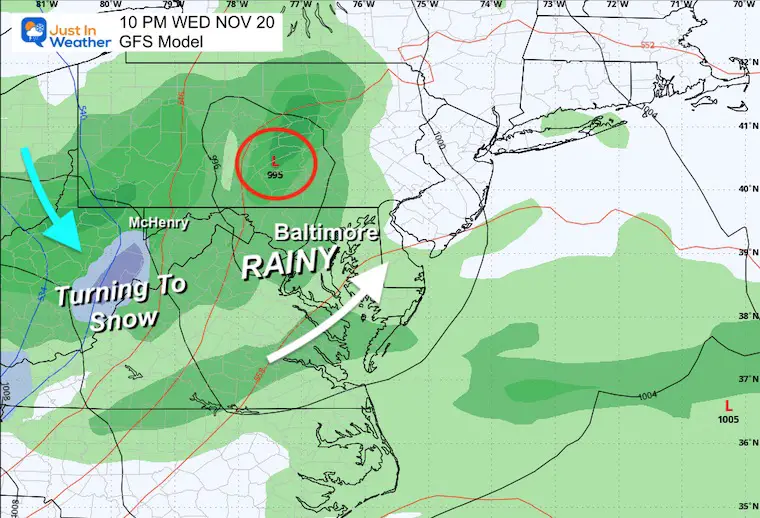 November 15 weather rain Wednesday night