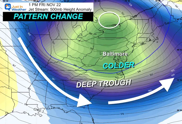 November 16 weather jet stream Friday cold