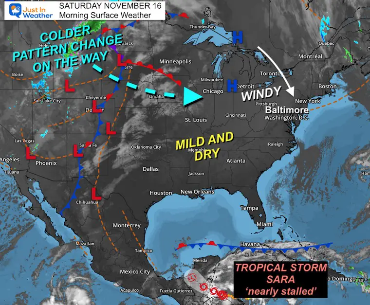 November 16 weather Saturday Morning