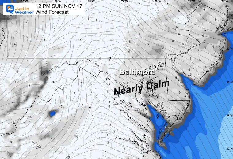 November 16 weather wind Sunday