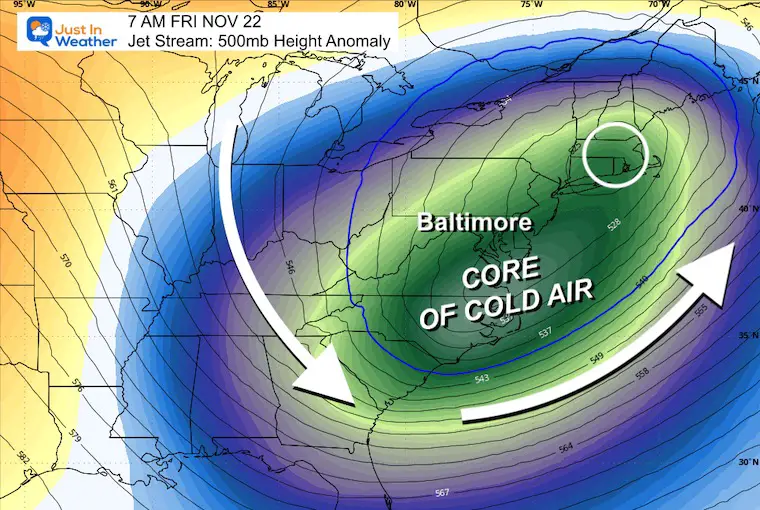 November 17 weather jet stream forecast Friday