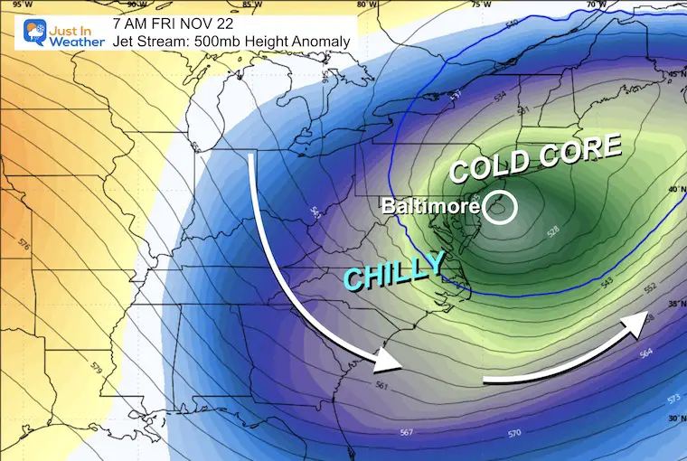 November 18 weather forecast jet stream Friday