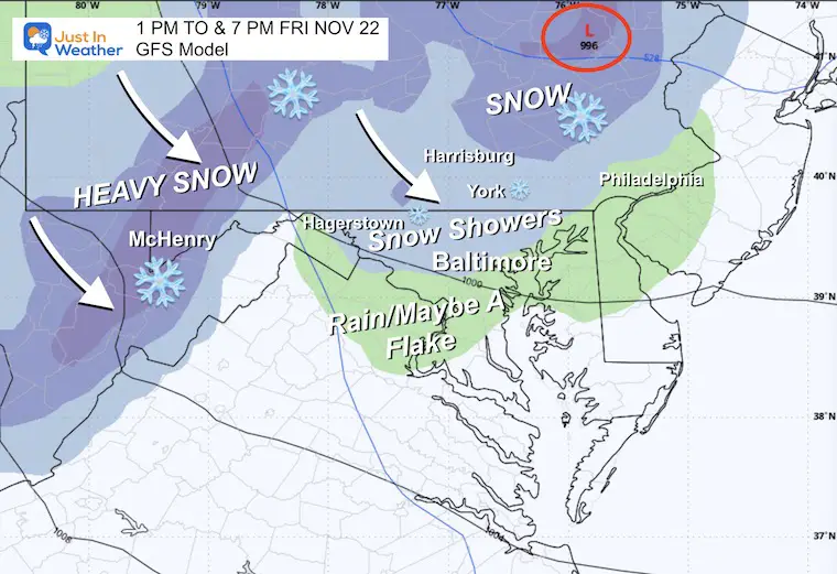 18 November weather snow Friday