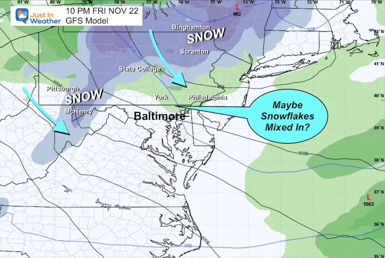 November 18 weather rain snow Friday