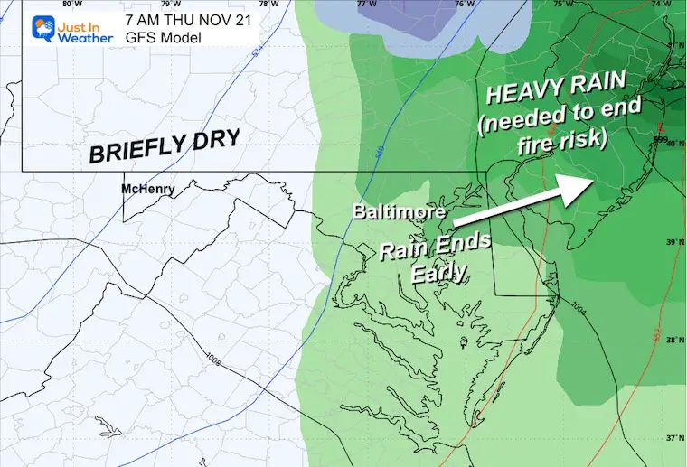 November 19 weather storm forecast rain Thursday morning