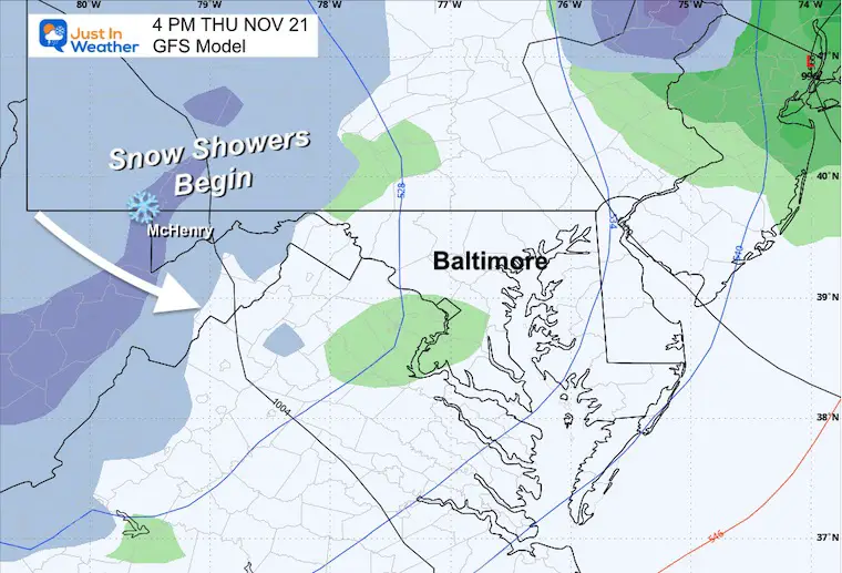 November 19 weather storm forecast snow Thursday afternoon