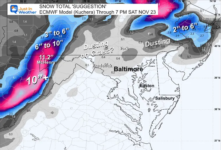 November 19 weather storm forecast snow ECMWF