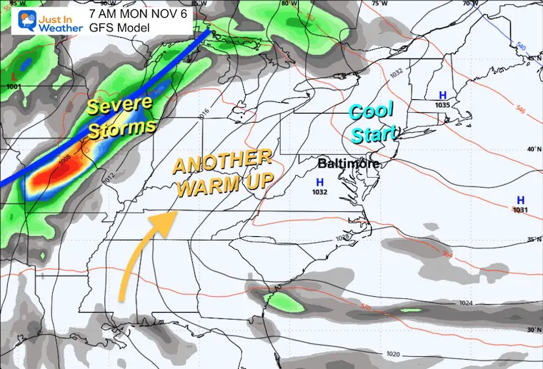 November 2 weather Monday