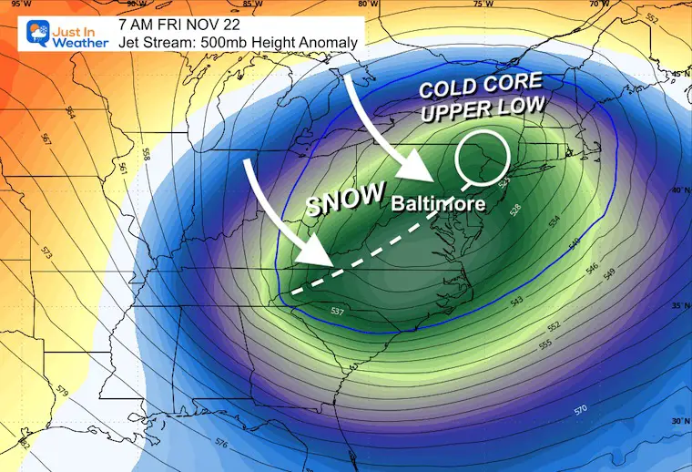 November 21 weather jet stream cold Friday