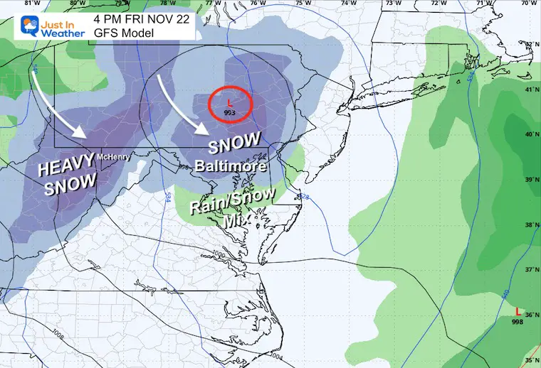 November 21 weather snow rain stormFriday 