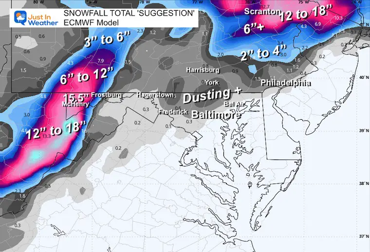 November 21 weather snow forecast ECMWF