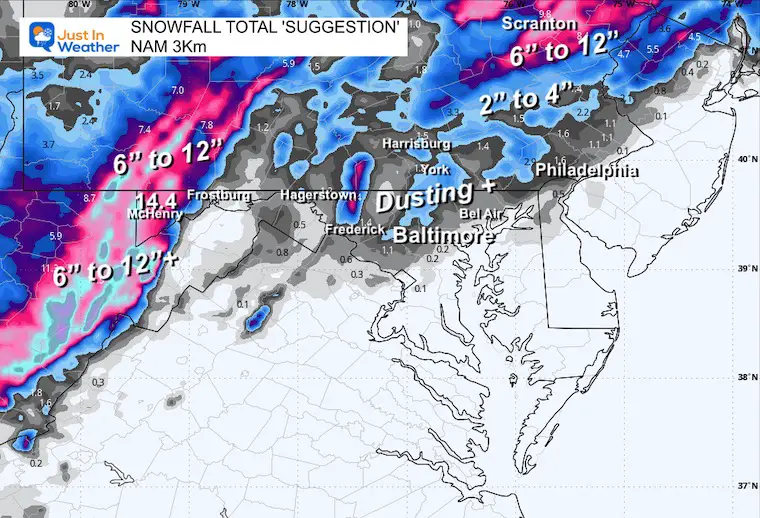 November 21 weather snow forecast NAM