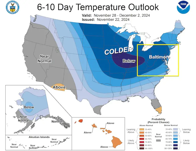 November 24 weather cold outlook NOAA December