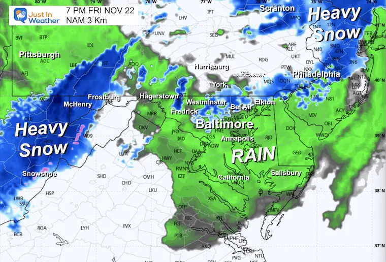 November 22 weather snow Friday Evening