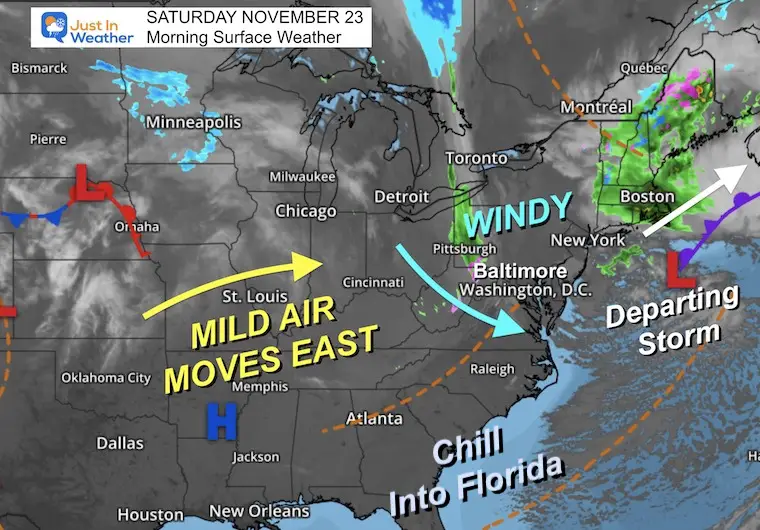 November 23 weather Saturday morning