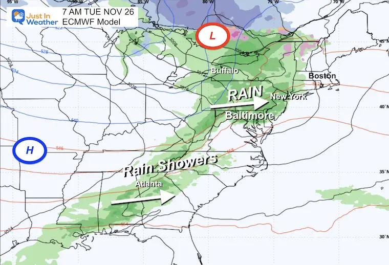 November 24 weather storm rain Tuesday