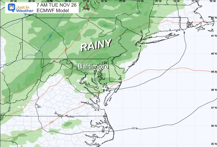 November 24 weather rain Tuesday