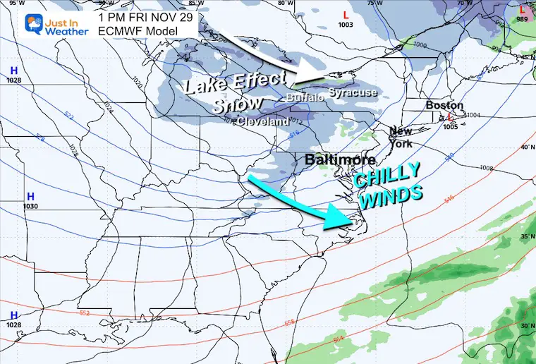 November 25 weather Thanksgiving storm snow Friday