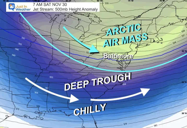 November 26 weather forecast jet stream Thanksgiving weekend