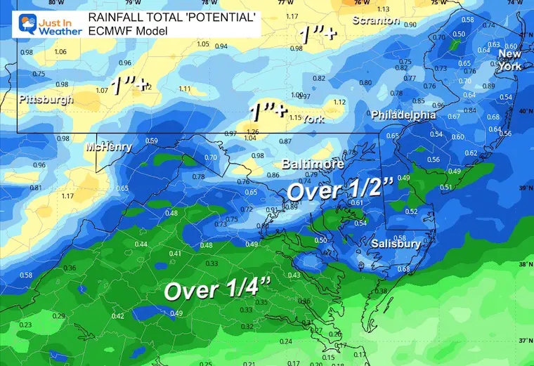 November 26 weather forecast Thanksgiving precipitation total